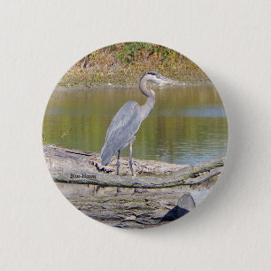 Blue Heron button