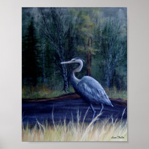 Blue Heron by Suzie Thaller Poster