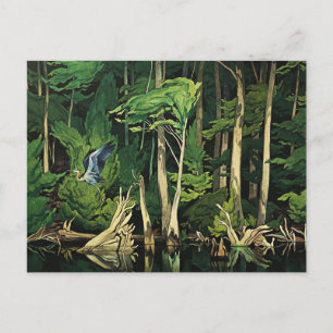 Blue Heron Canadian Painting by A J Casson Holiday Postcard
