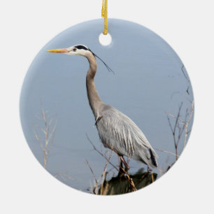 Blue Heron Ceramic Ornament