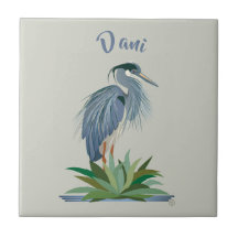 Blue Heron Ceramic Tile