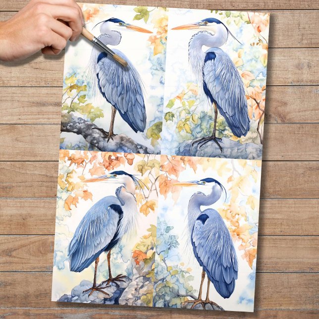 Blue Heron Collage 1 Decoupage Paper (Creator Uploaded)