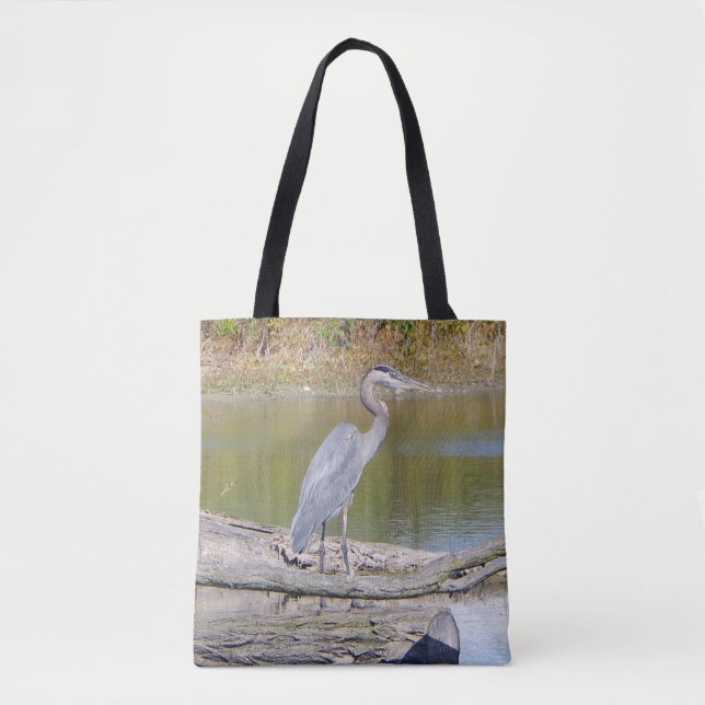 Blue Heron double sided all over tote Bag (Front)