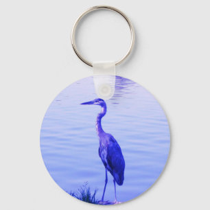 Blue Heron Egret Keychain