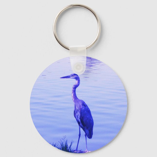 Blue Heron Egret Keychain (Front)
