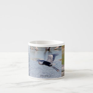 Blue Heron espresso mug