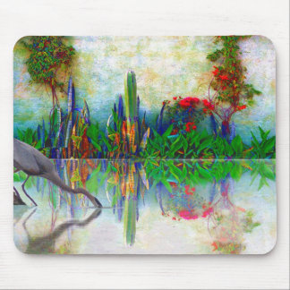 blue heron in my mexican garden mouse pad