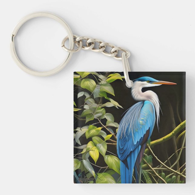 Blue Heron Keychain (Front)