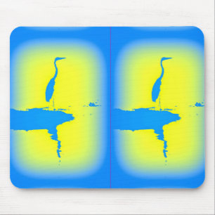 blue heron mouse pad