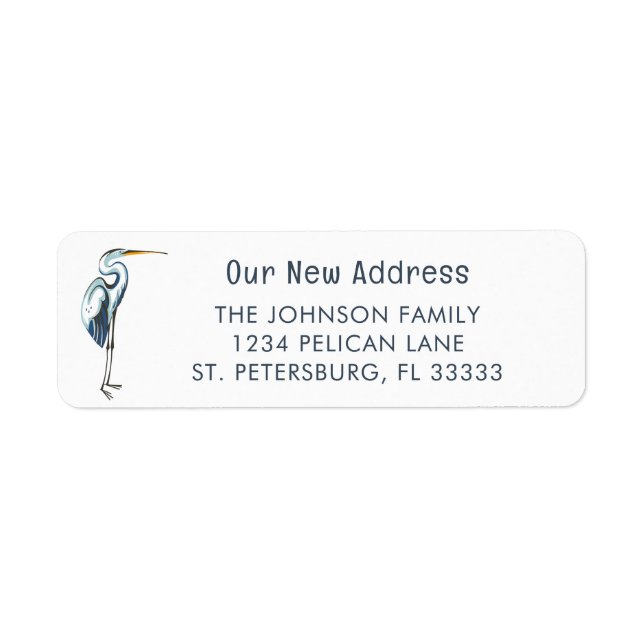Blue Heron Moving Announcement Return Address (Front)