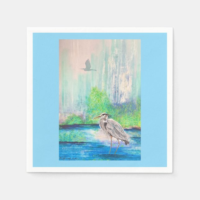 Blue Heron Napkin (Front)