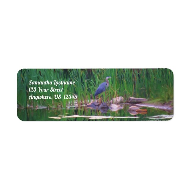 Blue Heron Nature Painting Address (Front)