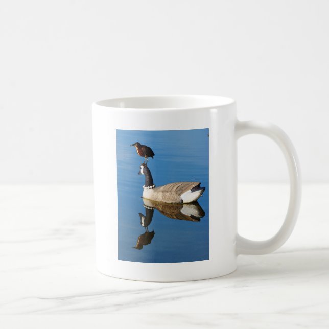Blue Heron on Duck Decoy by Artist William Bock Coffee Mug (Right)