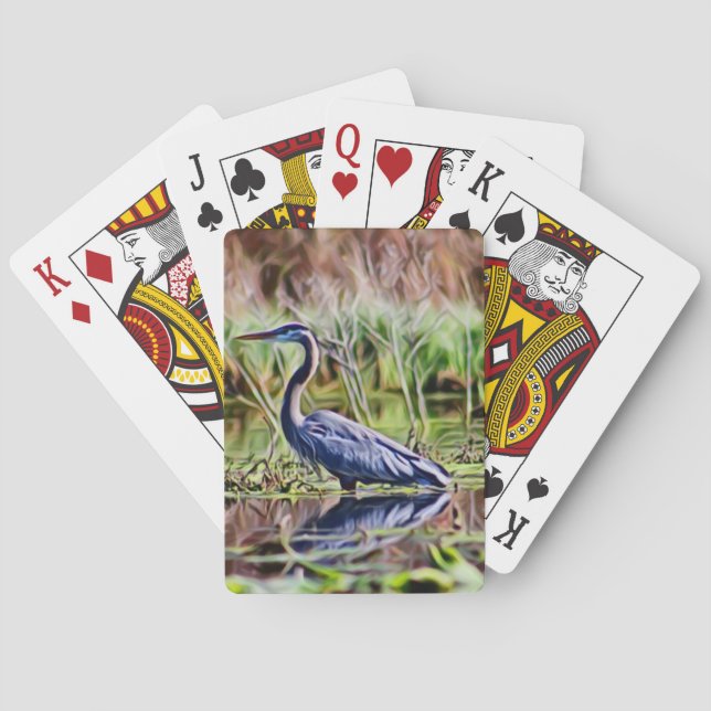 Blue Heron Playing Cards (Back)