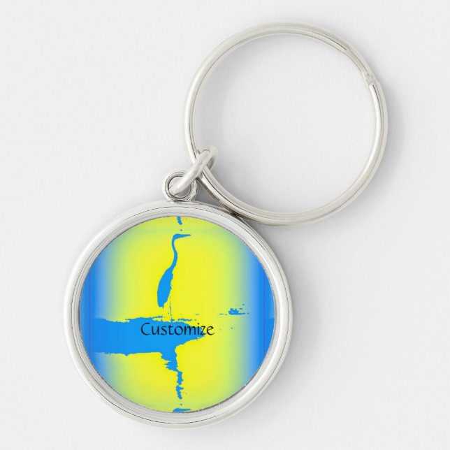 Blue heron sunrise Thunder_Cove Keychain (Front)