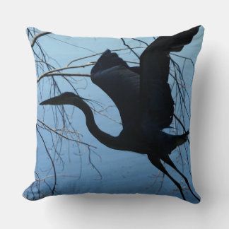 Blue Heron Throw Pillow (20" x 20")