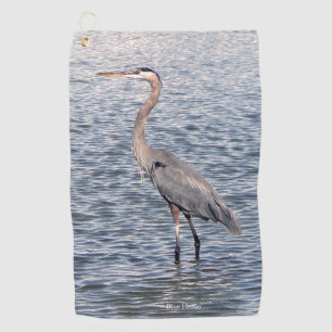 Blue Heron water golf towel