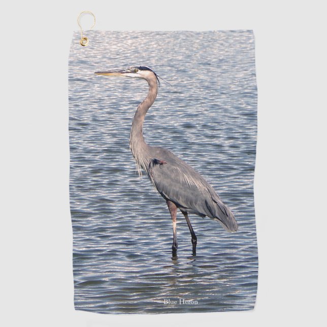 Blue Heron water golf towel (Front)