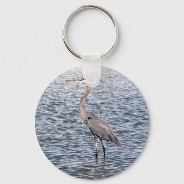 Blue Heron water key chain (Front)