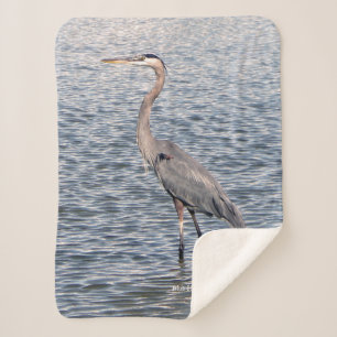 Blue Heron water sherpa blanket