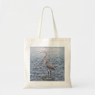 Blue Heron water tote bag