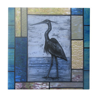 Blue Heron with Blues Tile