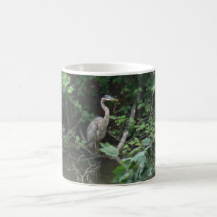 Blue Heron with Reflection on Water Coffee Mug