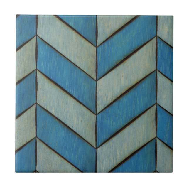 Blue Herringbone Tile (Front)