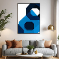 Blue Hexagon Art