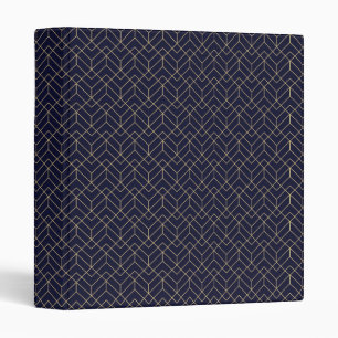 Blue Hexagon Pattern Binder