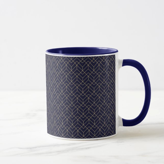 Blue Hexagon Pattern Mug (Right)