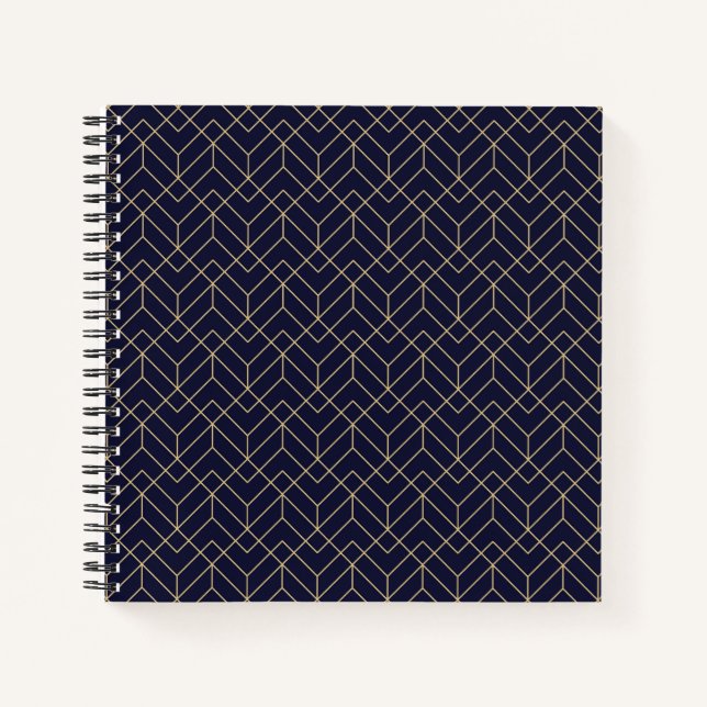 Blue Hexagon Pattern Notebook (Front)