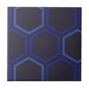 Blue Hexagon Pattern Tile