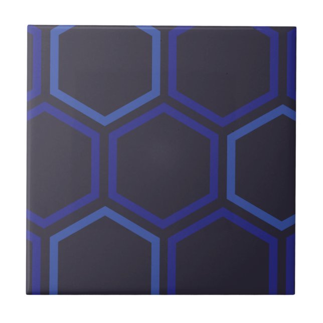 Blue Hexagon Pattern Tile (Front)