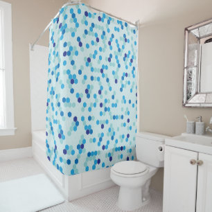 Blue Hexagon Shower Curtain