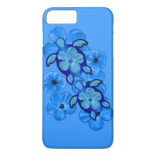 Blue Hibiscus And Honu Turtles Case-Mate iPhone Case