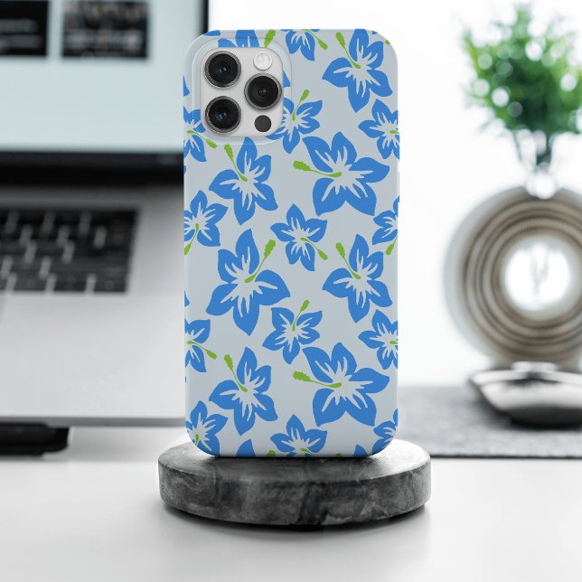 Blue Hibiscus, Blue Flowers, Pattern Of Flowers iPhone Case (Creator Uploaded)