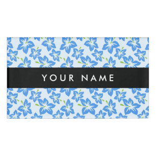 Blue Hibiscus, Blue Flowers, Your Name Tag