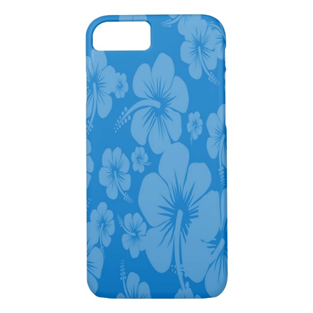 Blue Hibiscus Hawaiian Print Case-Mate iPhone Case (Back)