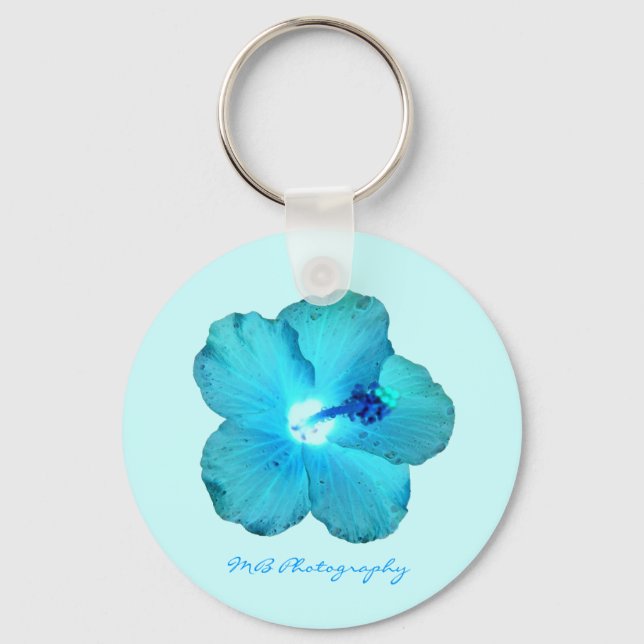 Blue Hibiscus Keychain (Front)