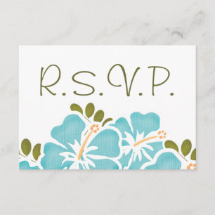 BLUE HIBISCUS RSVP WEDDING RESPONSE CARDS