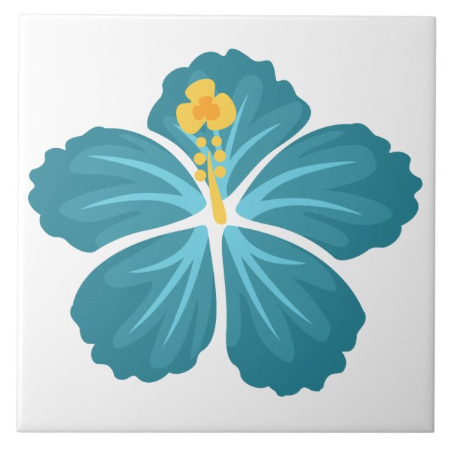 Blue Hibiscus Tile (Front)