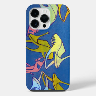 Blue High Heels Artwork, For the Love of Shoes iPhone 14 Pro Max Case