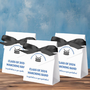 Blue High School Band Custom Graduation Party Favor Box
