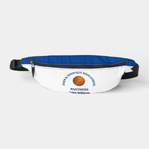 Blue High School Basketball Player Personalized Fanny Pack