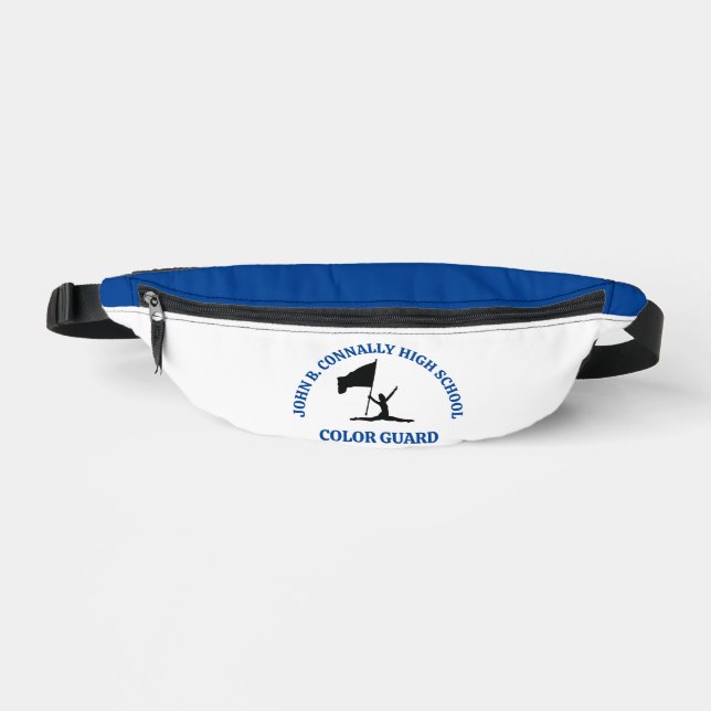 Blue High School Colour Guard Personalized Fanny Pack (Front)