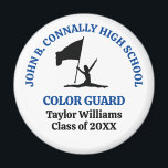 Blue High School Colour Guard Personalized Magnet<br><div class="desc">This cute customized royal blue high school colour guard magnet features typography of the team or mascot name for colorguard on game day. Personalize for your parents or players with their class year.</div>