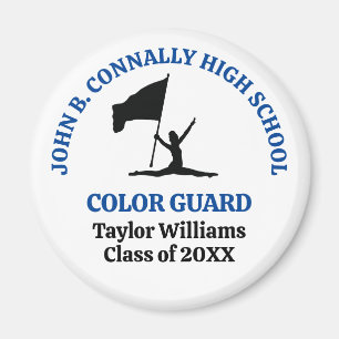 Blue High School Colour Guard Personalized Magnet