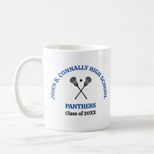 Blue High School Lacrosse Team Personalized Coffee Mug