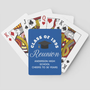 Blue High School Reunion Personalized Party Playing Cards